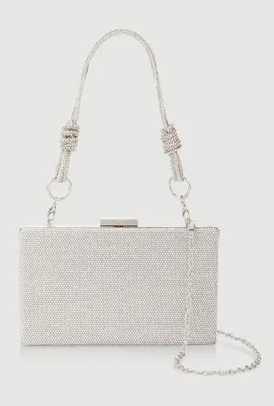 Rhinestone Studded Convertible Strap Crossbody Clutch