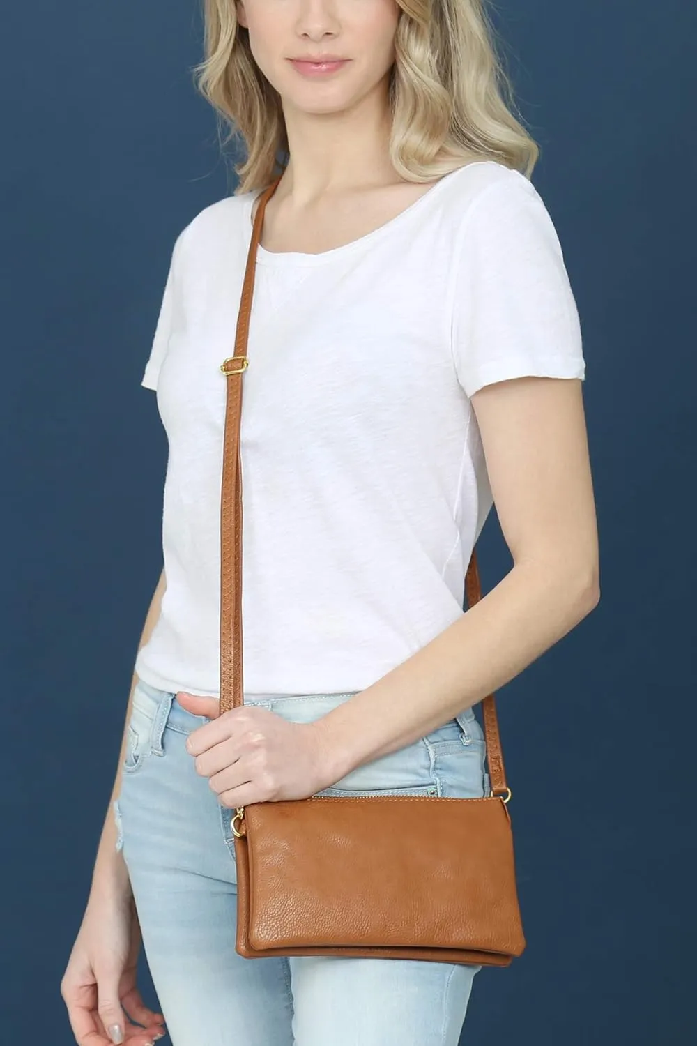RIAH FASHION Convertible Vegan Leather Wallet Purse Clutch - Small Handbag Phone/Card Slots & Detachable Wristlet/Crossbody