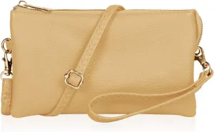 RIAH FASHION Convertible Vegan Leather Wallet Purse Clutch - Small Handbag Phone/Card Slots & Detachable Wristlet/Crossbody