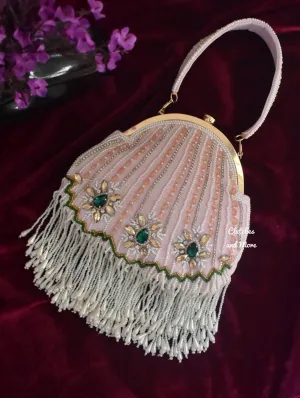Rimjhim Stone Studded Pink batua bag