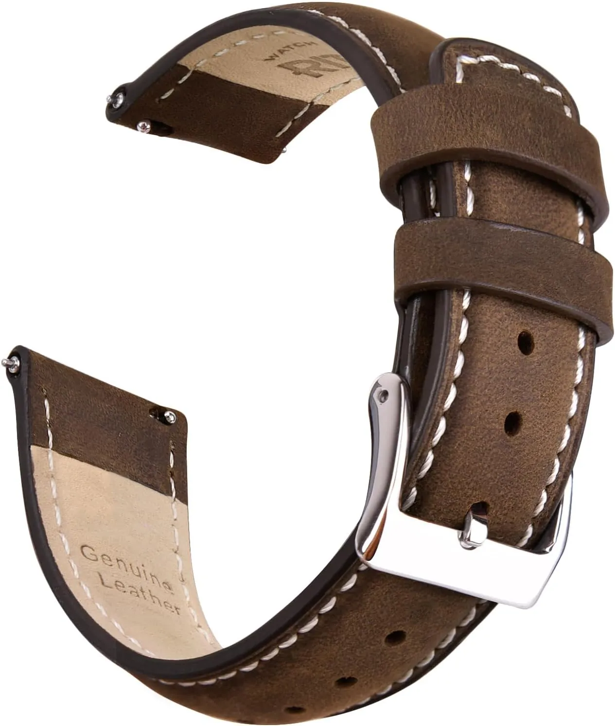 Ritche Christmas Gift Quick Release Leather Watch Bands Genuine Watch Straps for Men Women Top Grain Leather Watch Strap, White Elephant Gifts, Stocking Stuffers for Men, Father's Day gifts