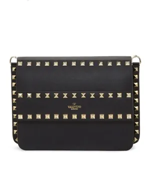 Rockstud Small Shoulder Bag in Black