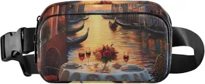 Romantic Venice Painting Fanny Packs Women Waterproof Anti Theft Belt Bag Bright Colored Crossbody Waist Bag
