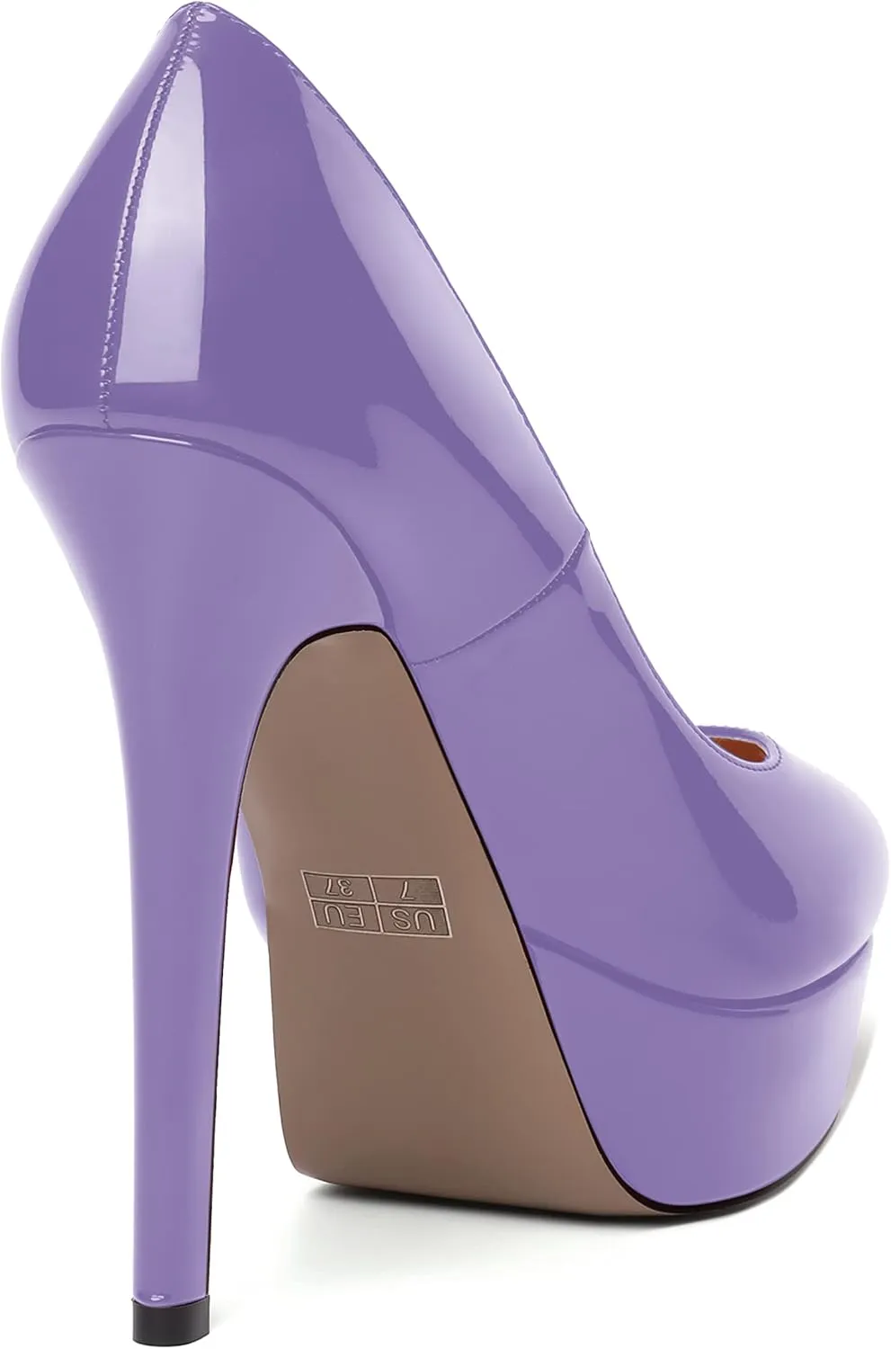 ROSERWISH Womens Round Toe Slip On Platform Patent Sexy Evening Party Stiletto High Heel Pumps Dress Shoes 5 Inch