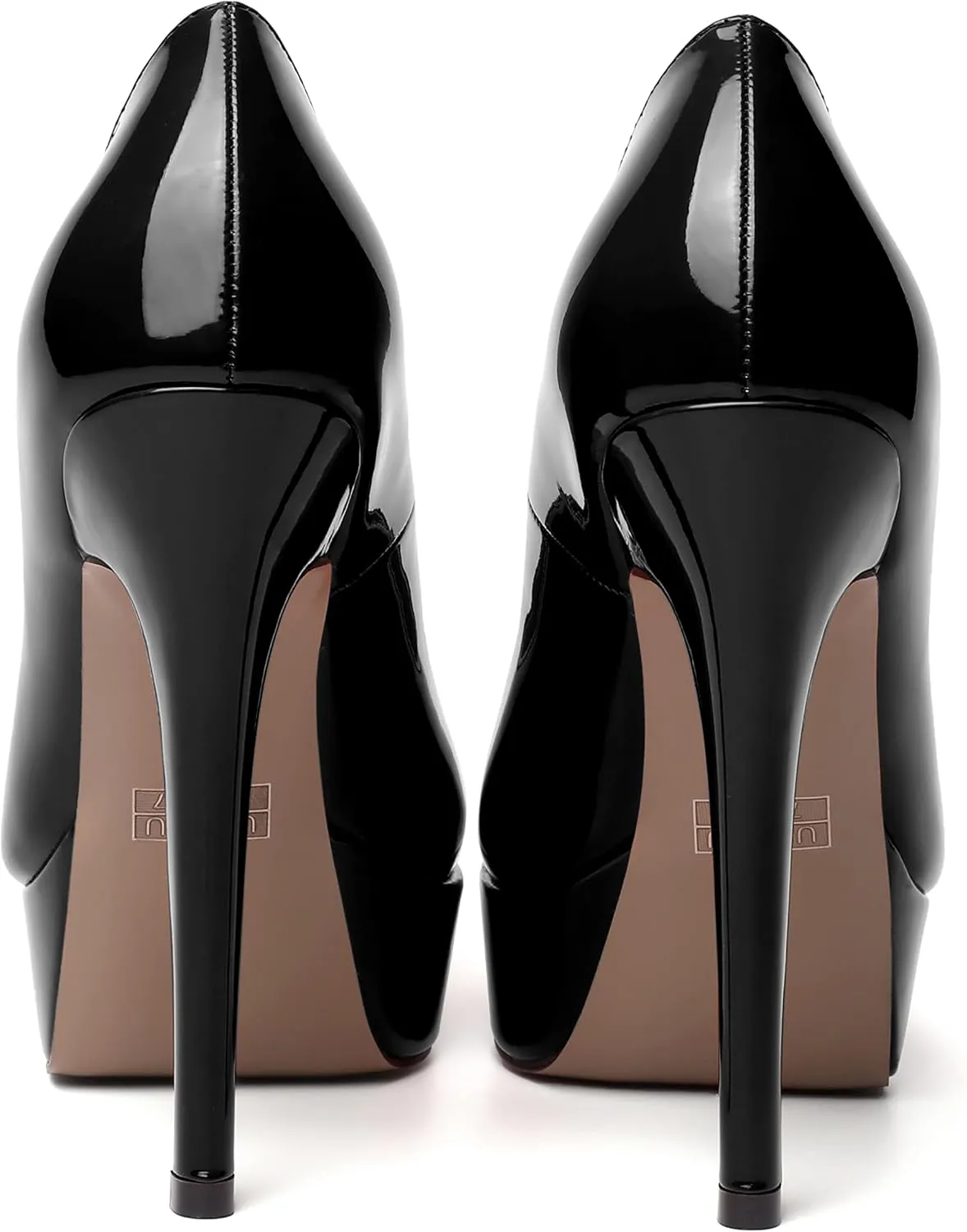 ROSERWISH Womens Round Toe Slip On Platform Patent Sexy Evening Party Stiletto High Heel Pumps Dress Shoes 5 Inch