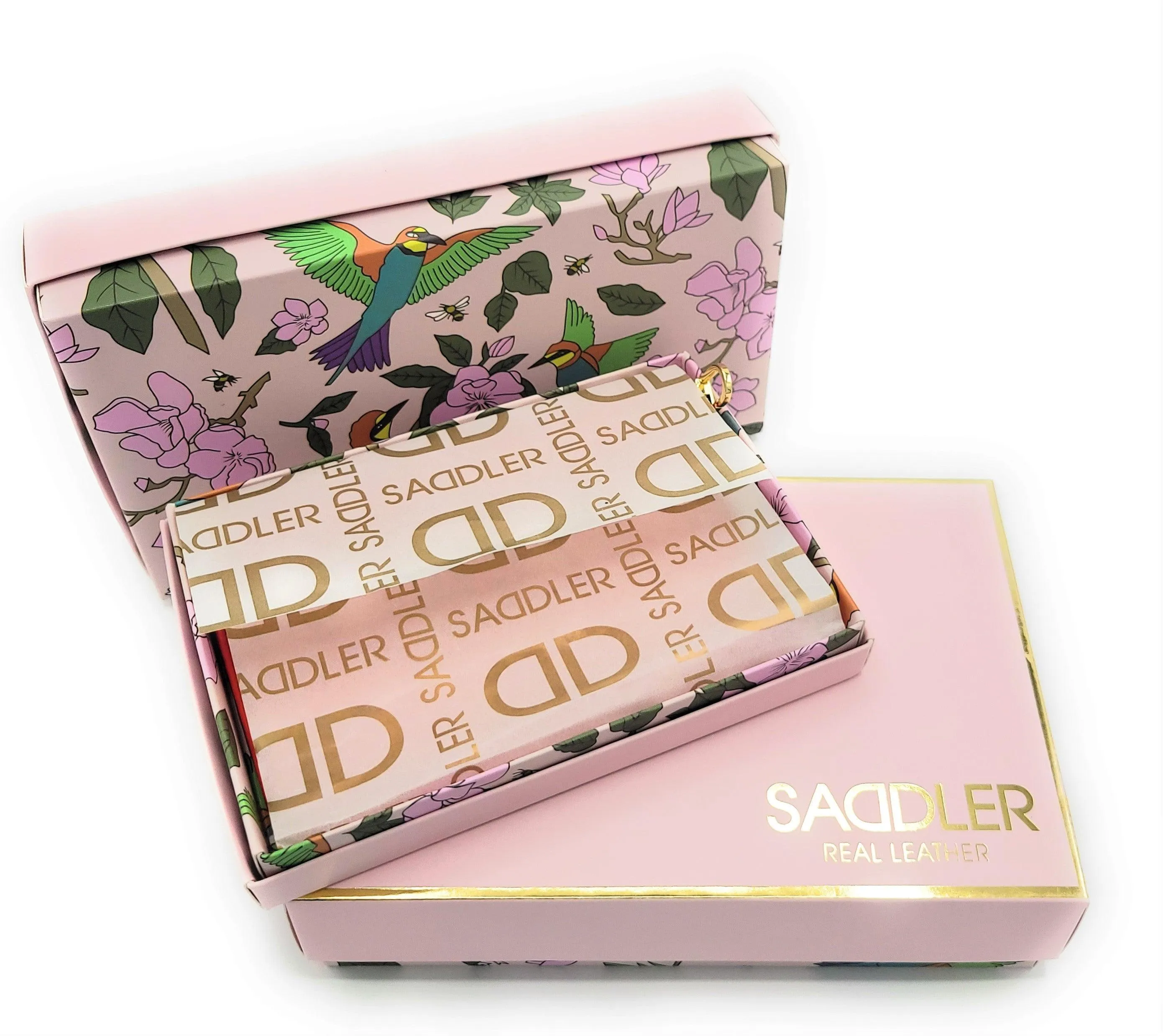 SADDLER WILLOW Real Leather Designer RFID Double Zip Purse & Phone Holder | Gift Boxed