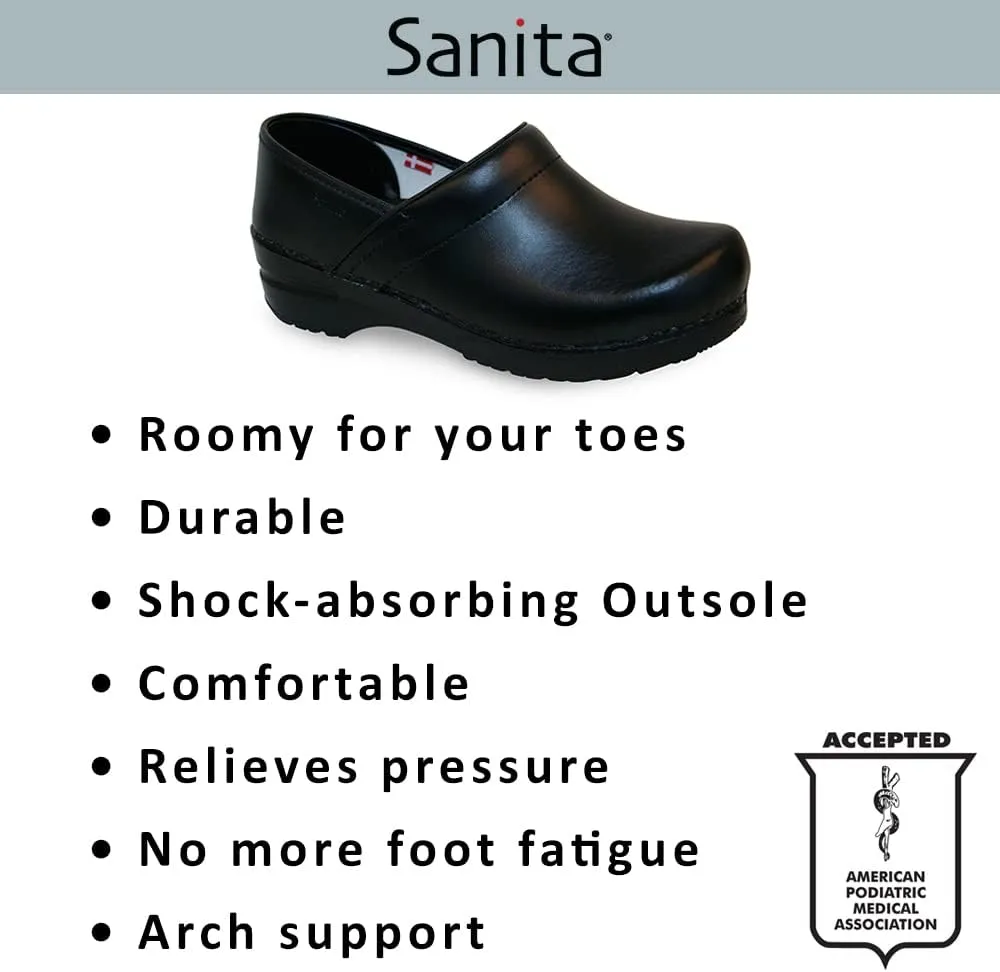 Sanita Pro Patent Professional Clogs for Women - Arch Support, Durable, Closed-Back, APMA-Approved Slip-On Shoes