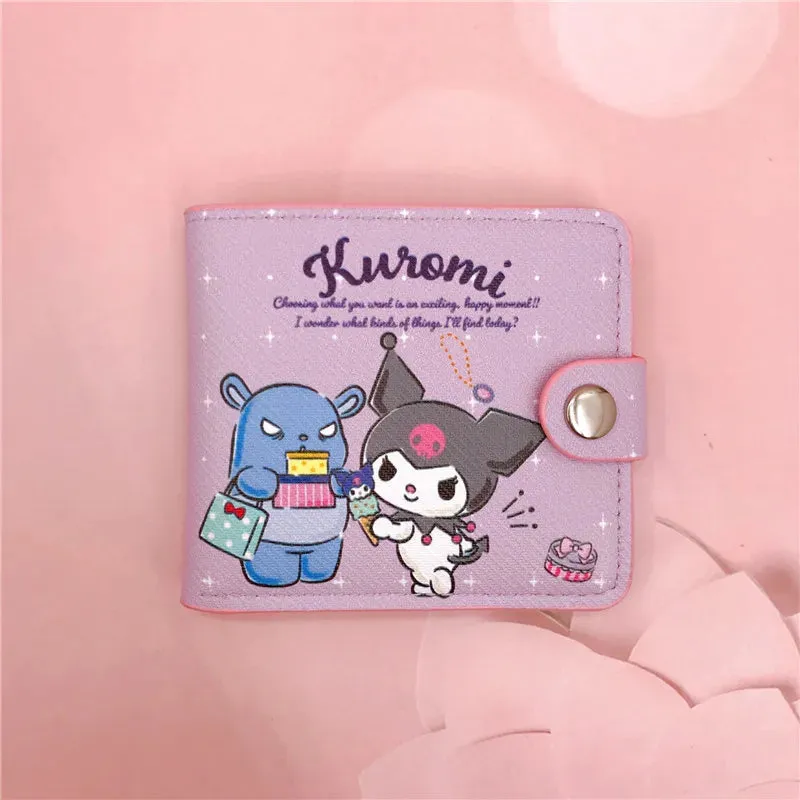 Sanrio Kawaii Coin Purse Card | Holder Wallet With Buttons | ( My Melody, Hello Kitty, Kuromi, Cinnamoroll)
