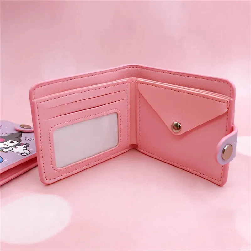 Sanrio Kawaii Coin Purse Card | Holder Wallet With Buttons | ( My Melody, Hello Kitty, Kuromi, Cinnamoroll)