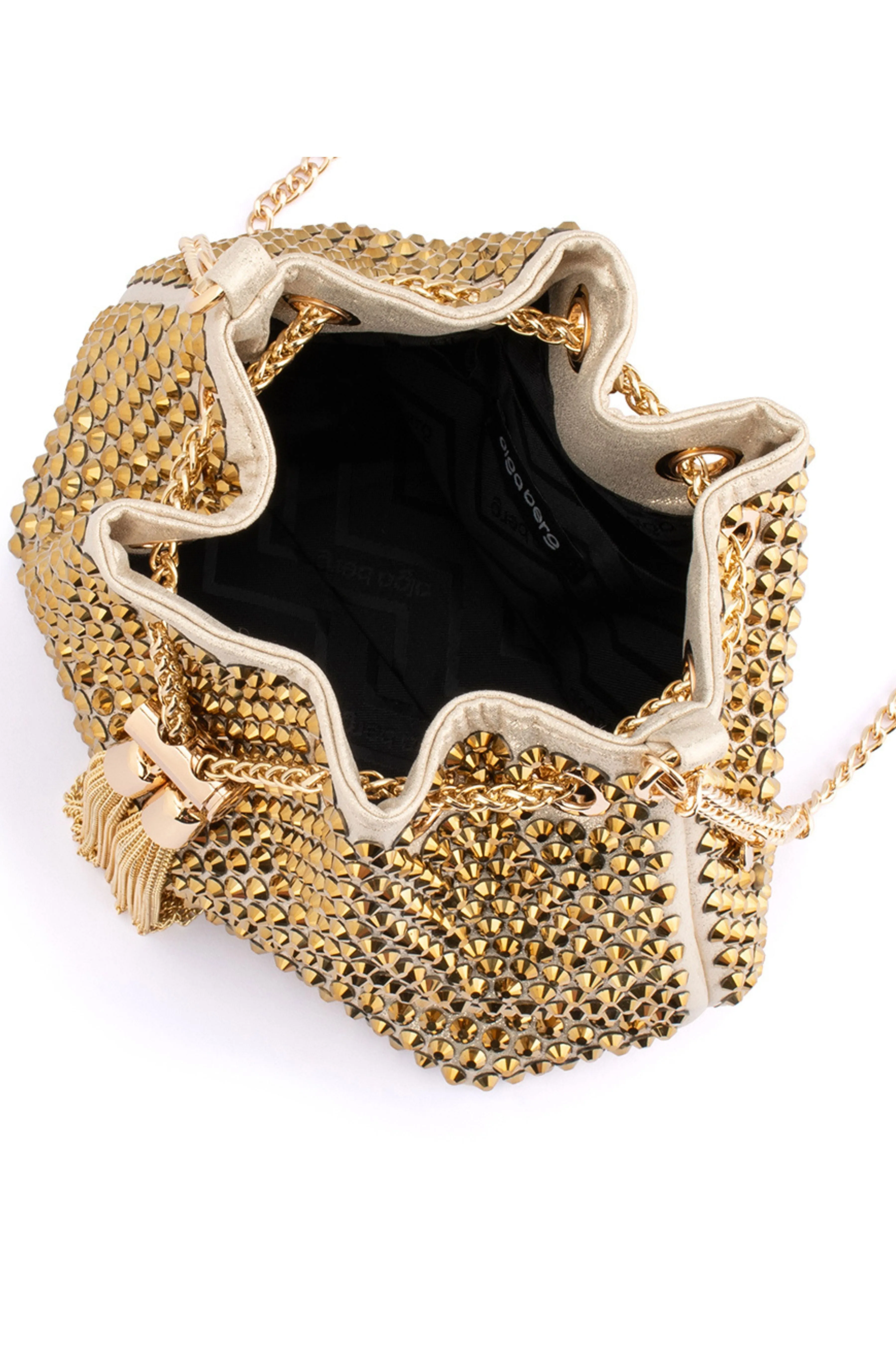 Santorini Studded Hotfix Pouch Bag - Gold