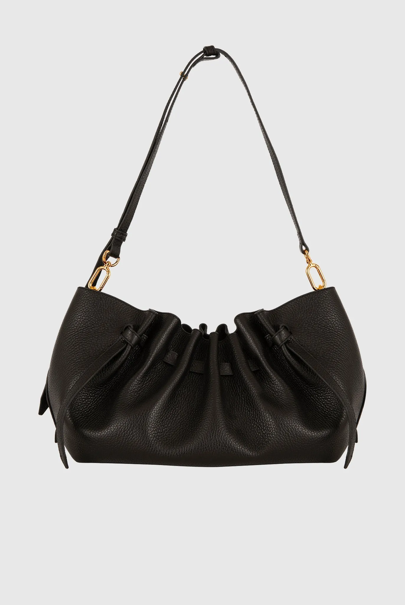 Scallop Clutch Black Pebble Grained