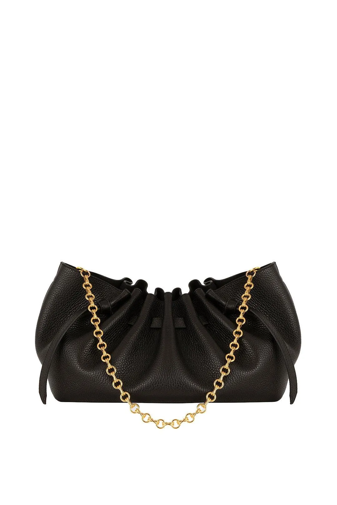 Scallop Clutch Black Pebble Grained