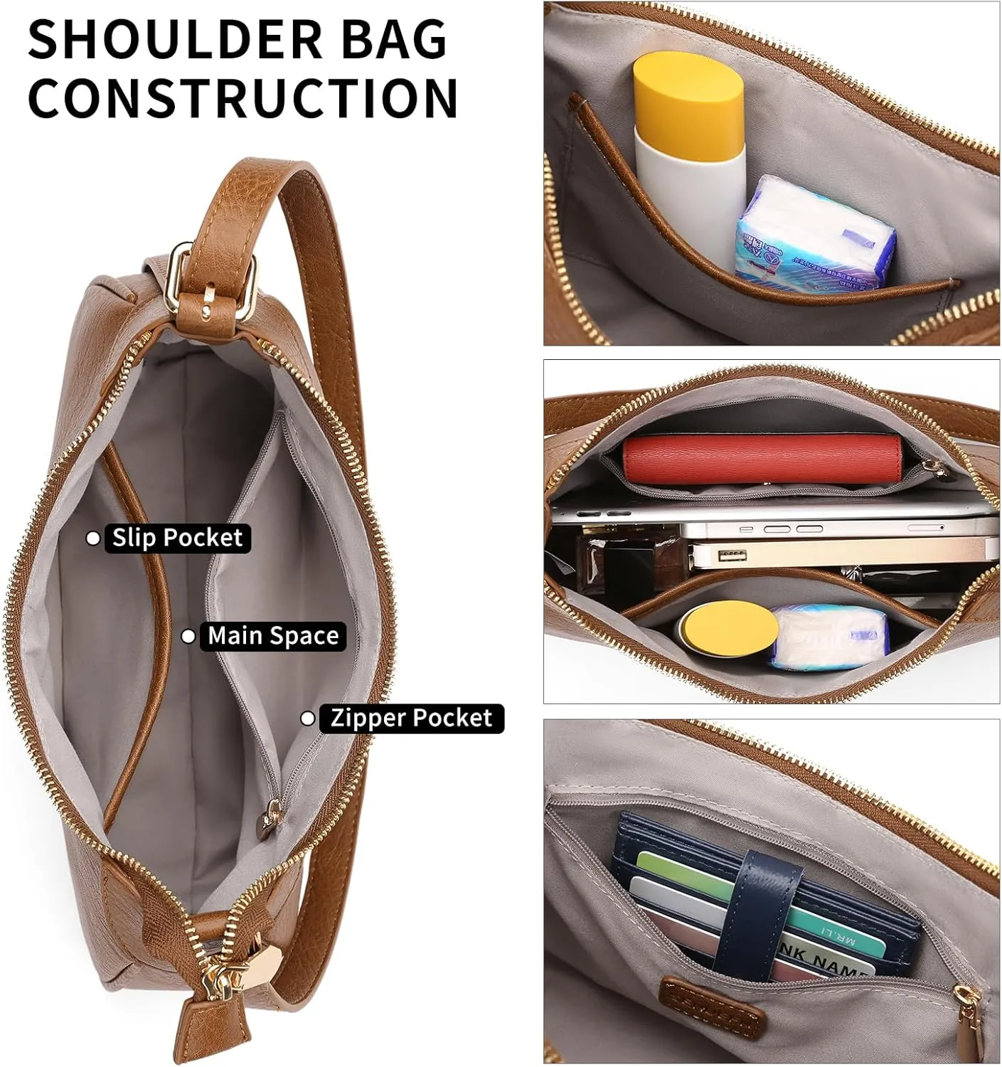 SENDEFN Shoulder Bags for Women Soft Small Clutch Ppurse Crossbody Purses for Women Trendy Hobo Tote Handbag for Ladies