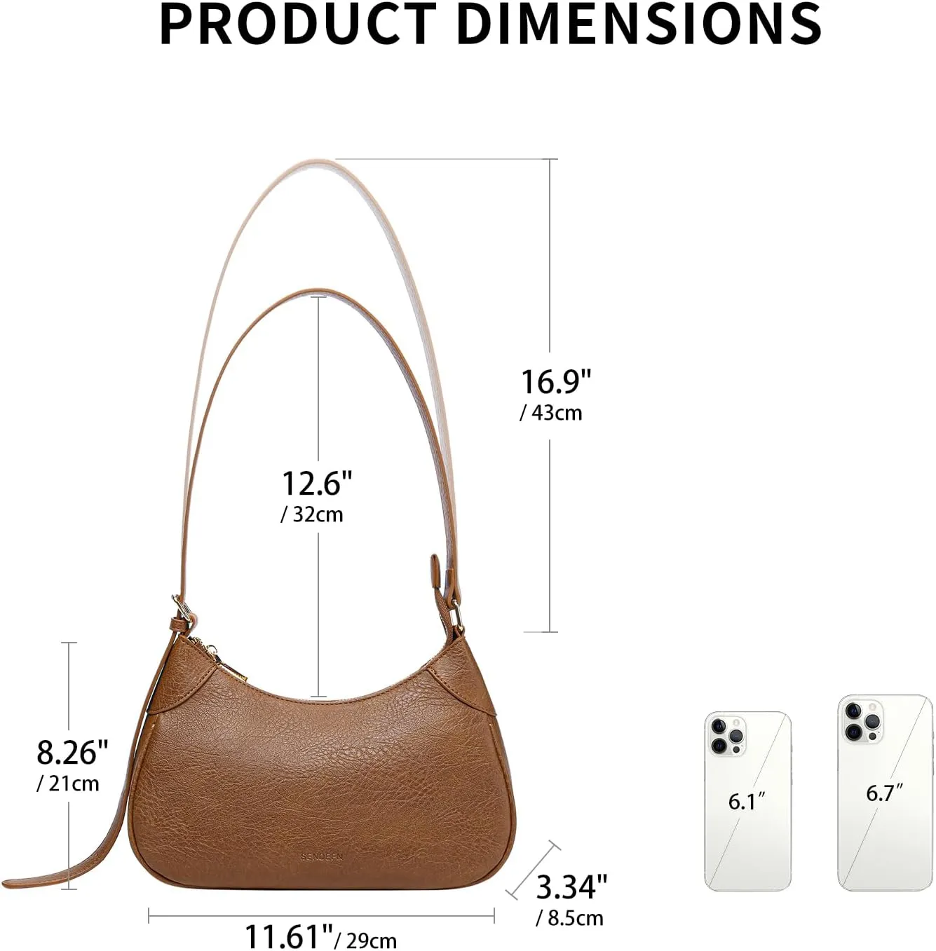 SENDEFN Shoulder Bags for Women Soft Small Clutch Ppurse Crossbody Purses for Women Trendy Hobo Tote Handbag for Ladies