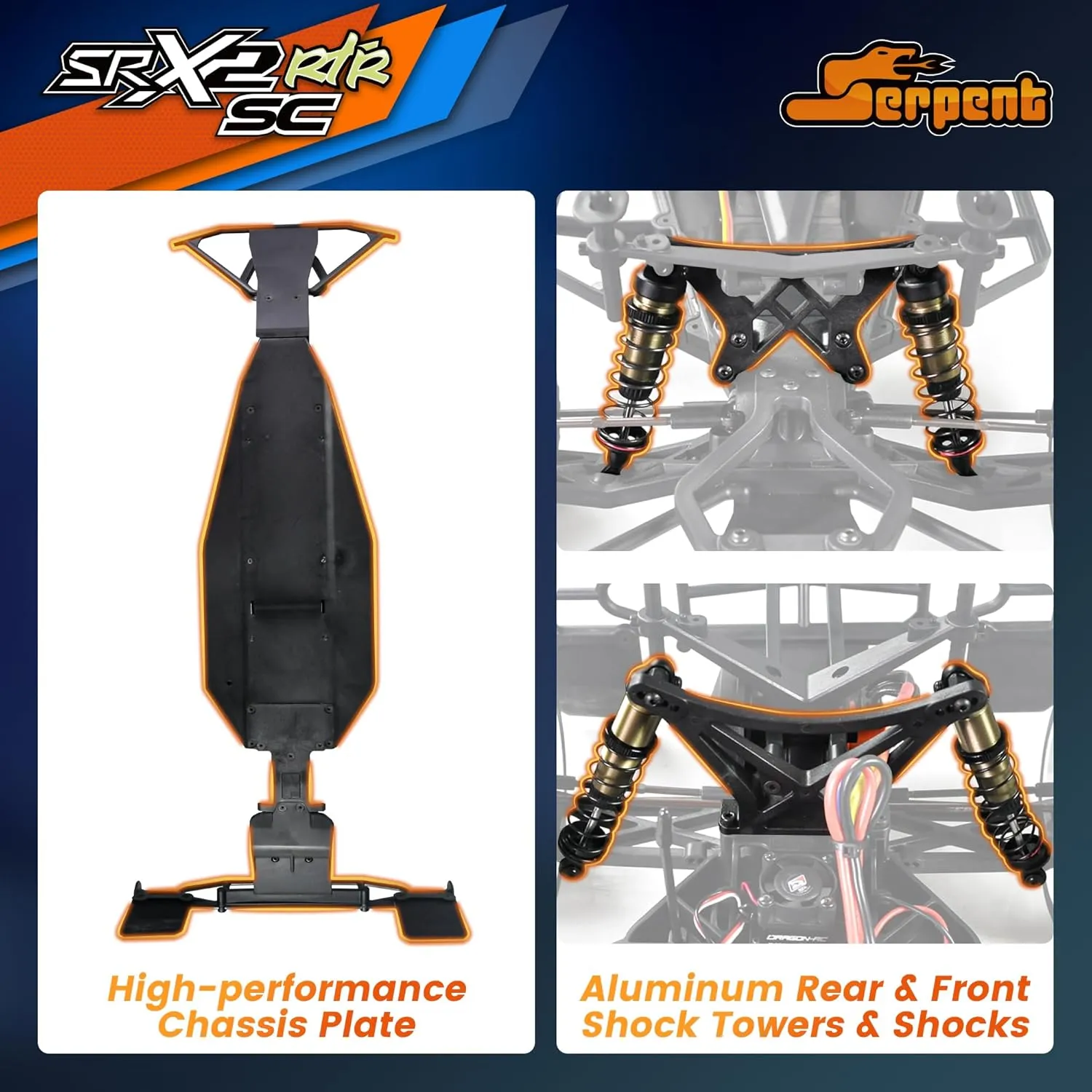 Serpent 1/10 Short Course Car, 1/10 Truck RC Car with Brushless Motor Set, High Speed, PC Body, Batteries and Charger Not Included