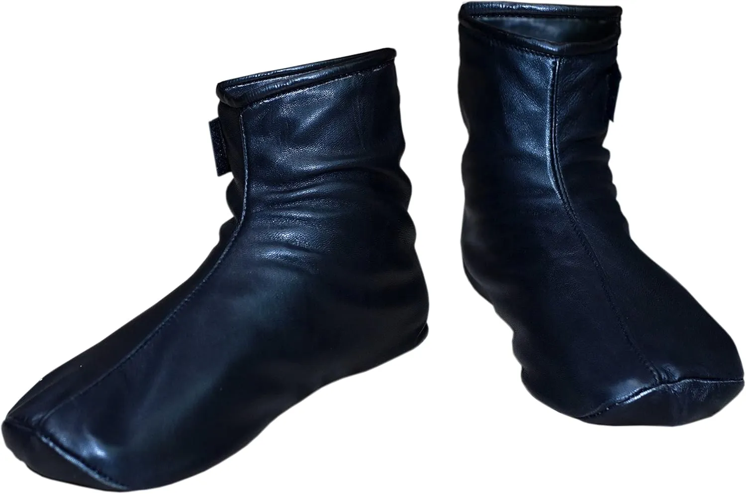 Shanan Men Women Unisex Real Black Sheep skin Leather Socks with Fleece Lined Sizes 6 to 11