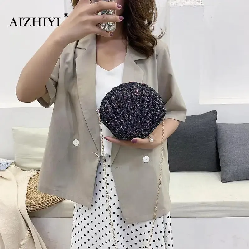 Shell Chain Crossbody Bag