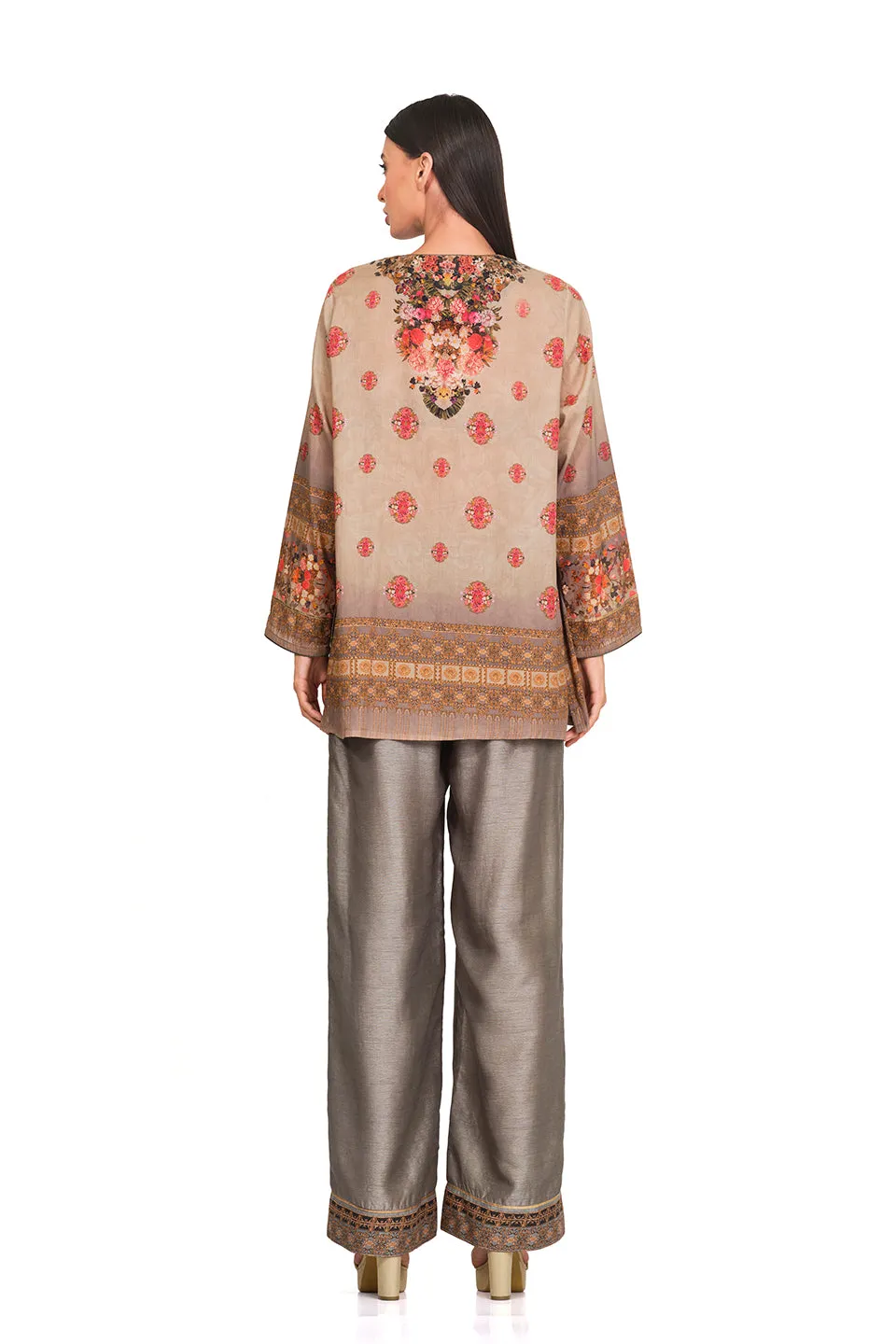 Short printed kaftan