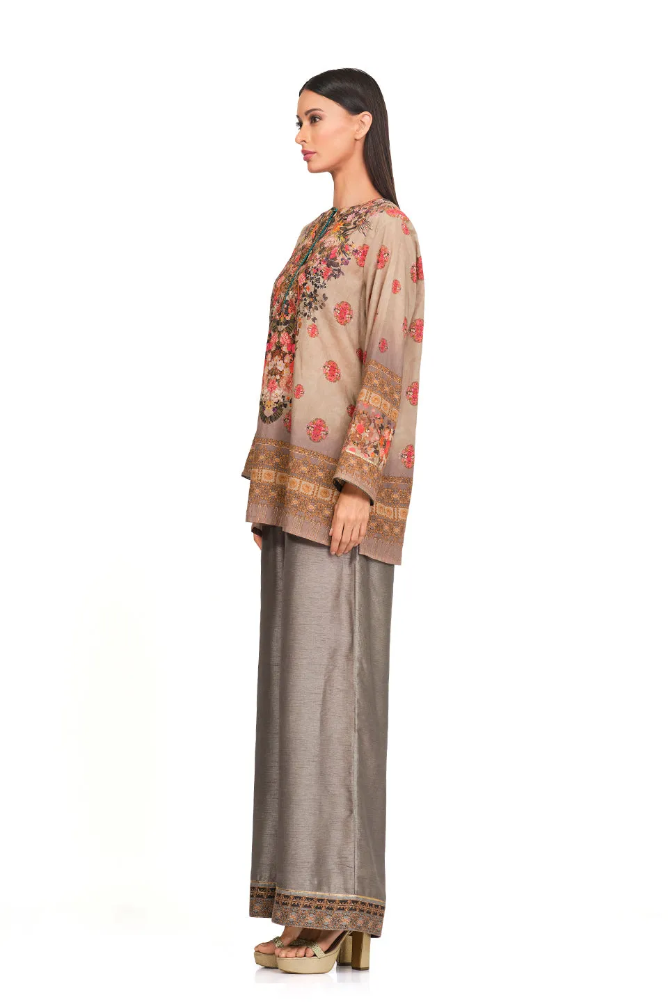 Short printed kaftan