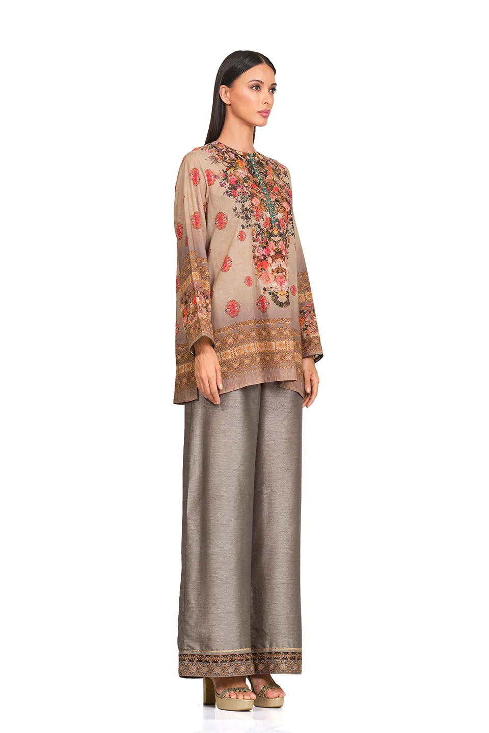 Short printed kaftan
