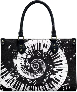 Shoulder Designer Bag Piano Musical Notes Purses Handbag for Women Top Handle PU Leather Women Ladies Tote Bag Designer Satchel Wallet Bag