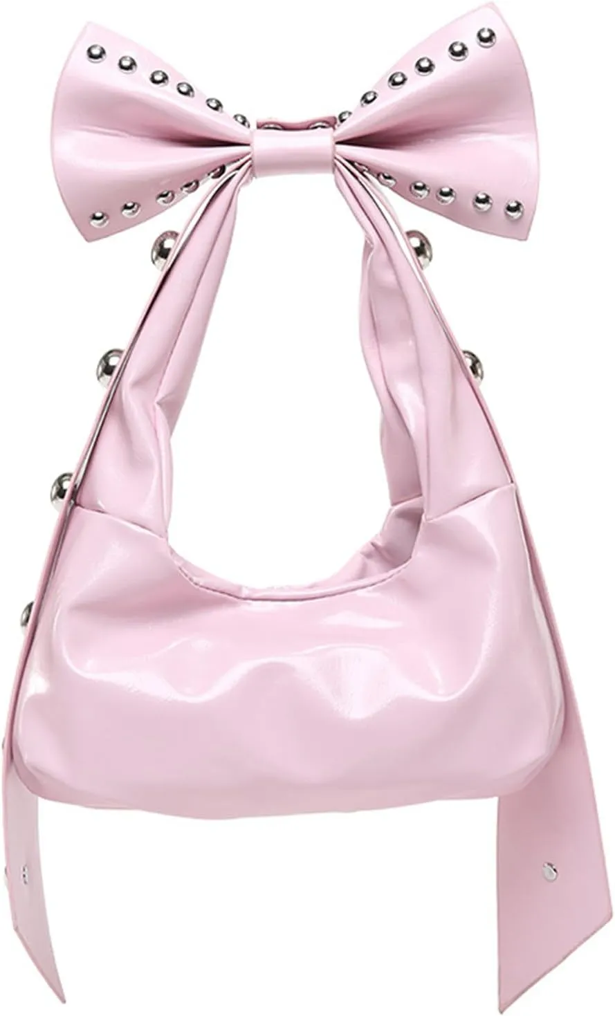 Shoulder Handbag，Stylish Bows Handbag and Purses for Women Trendy Shoulder Bag with Removable Bows PU Leather Armpit Purse