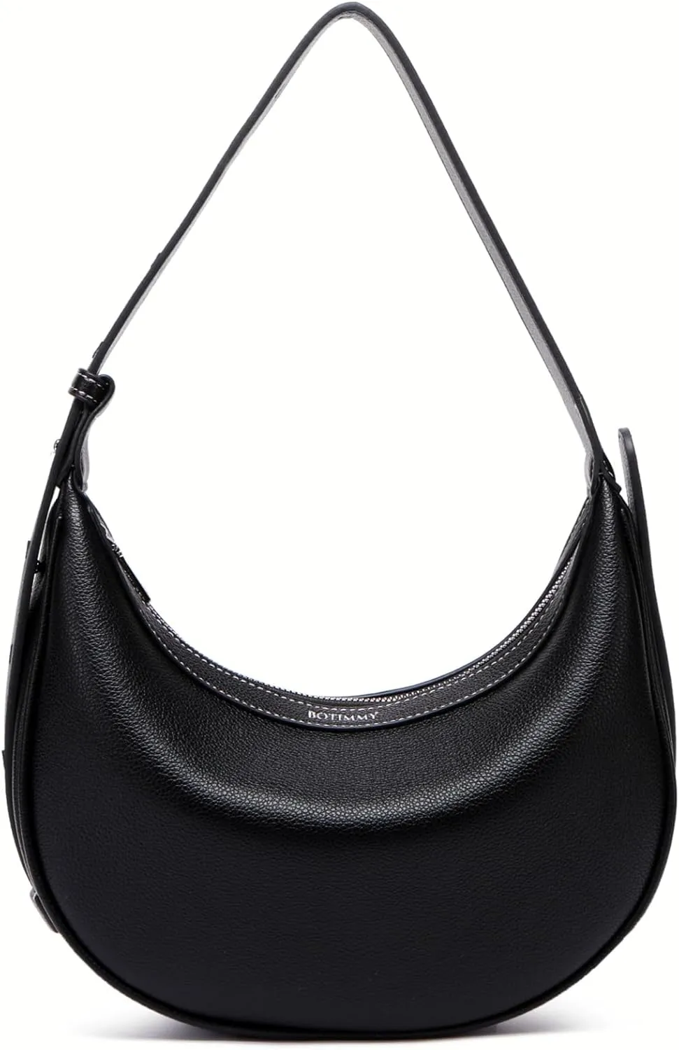 Shoulder Purses for Women Leather Crescent Handbag Mini Clutch Purse with Adjustable Strap Zipper Closure
