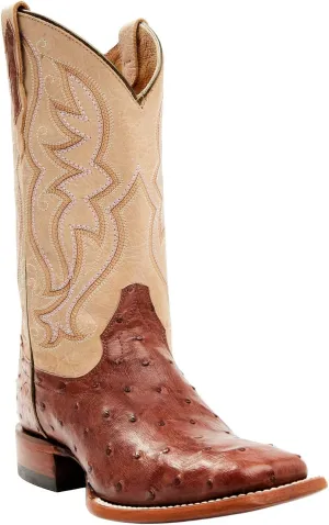 Shyanne Women's Olivia Exotic Ostrich Quill Western Boot Broad Square Toe - Beswfa22l5