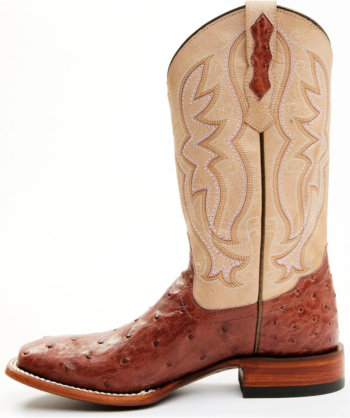 Shyanne Women's Olivia Exotic Ostrich Quill Western Boot Broad Square Toe - Beswfa22l5