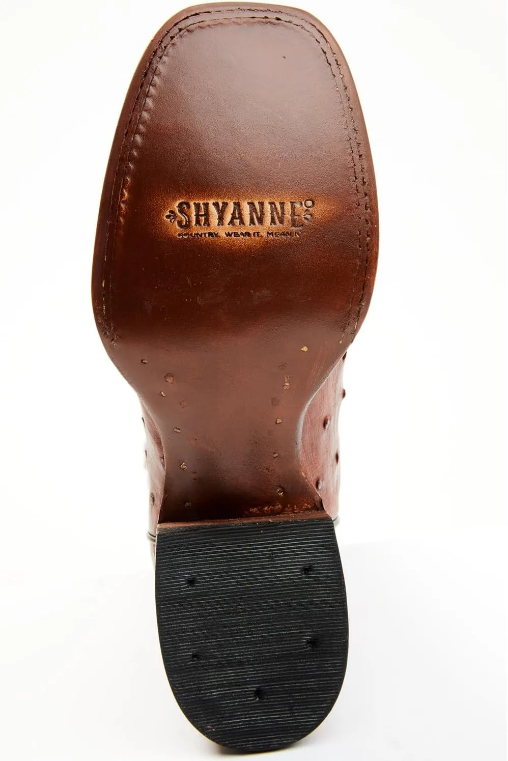 Shyanne Women's Olivia Exotic Ostrich Quill Western Boot Broad Square Toe - Beswfa22l5