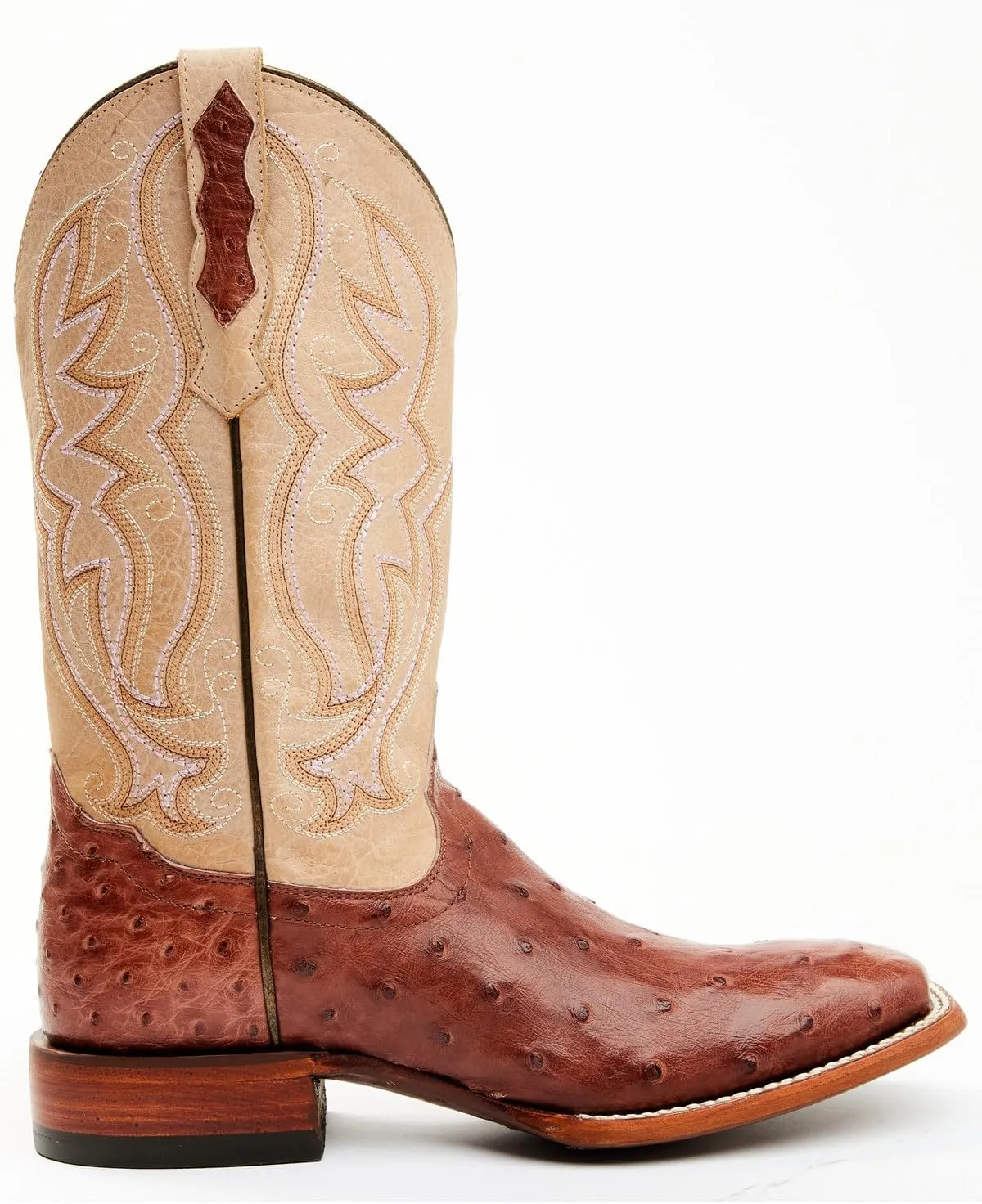 Shyanne Women's Olivia Exotic Ostrich Quill Western Boot Broad Square Toe - Beswfa22l5