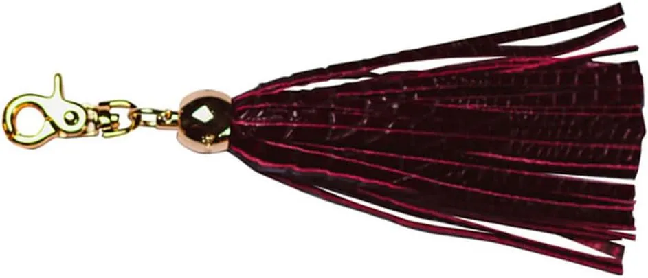 Signature for Women's Purses Large Burgundy Leather Tassel Keychain Italian Designer Handbag Accessory