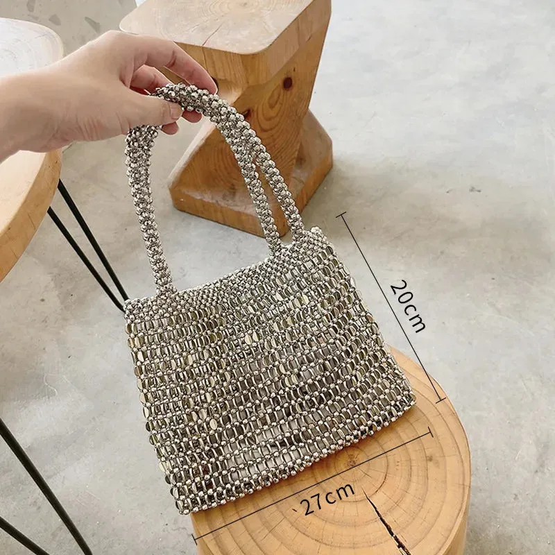 Silver Sequin Shoulder Bag
