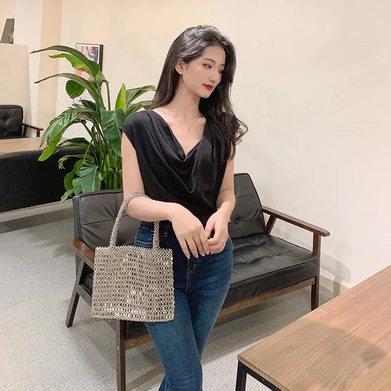 Silver Sequin Shoulder Bag