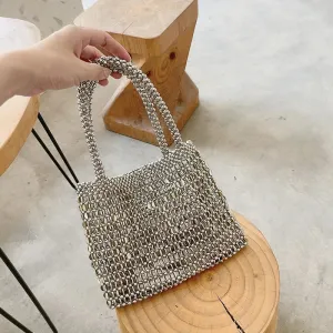 Silver Sequin Shoulder Bag