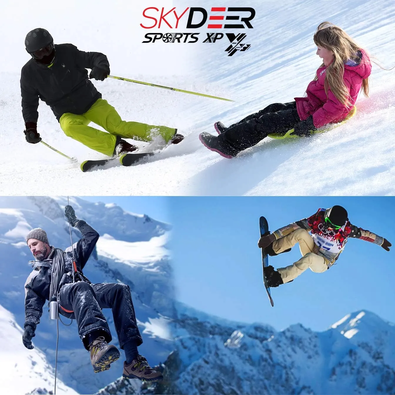 SKYDEER Waterproof and Windproof Genuine Deerskin Leather Ski Gloves with 150g 3M Thinsulate Insulation (SD8648T)
