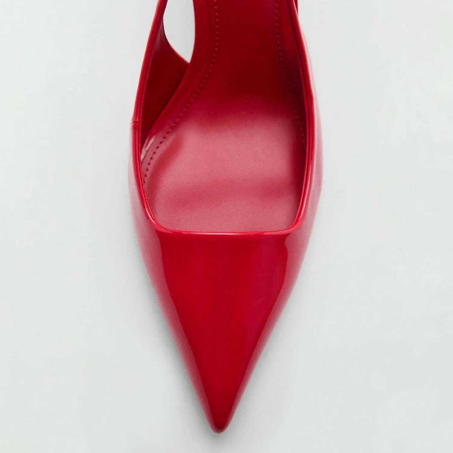Slingback Heels for Women Patent Leather Stiletto Heel Pumps Pointed Toe Slip On Dress Shoes