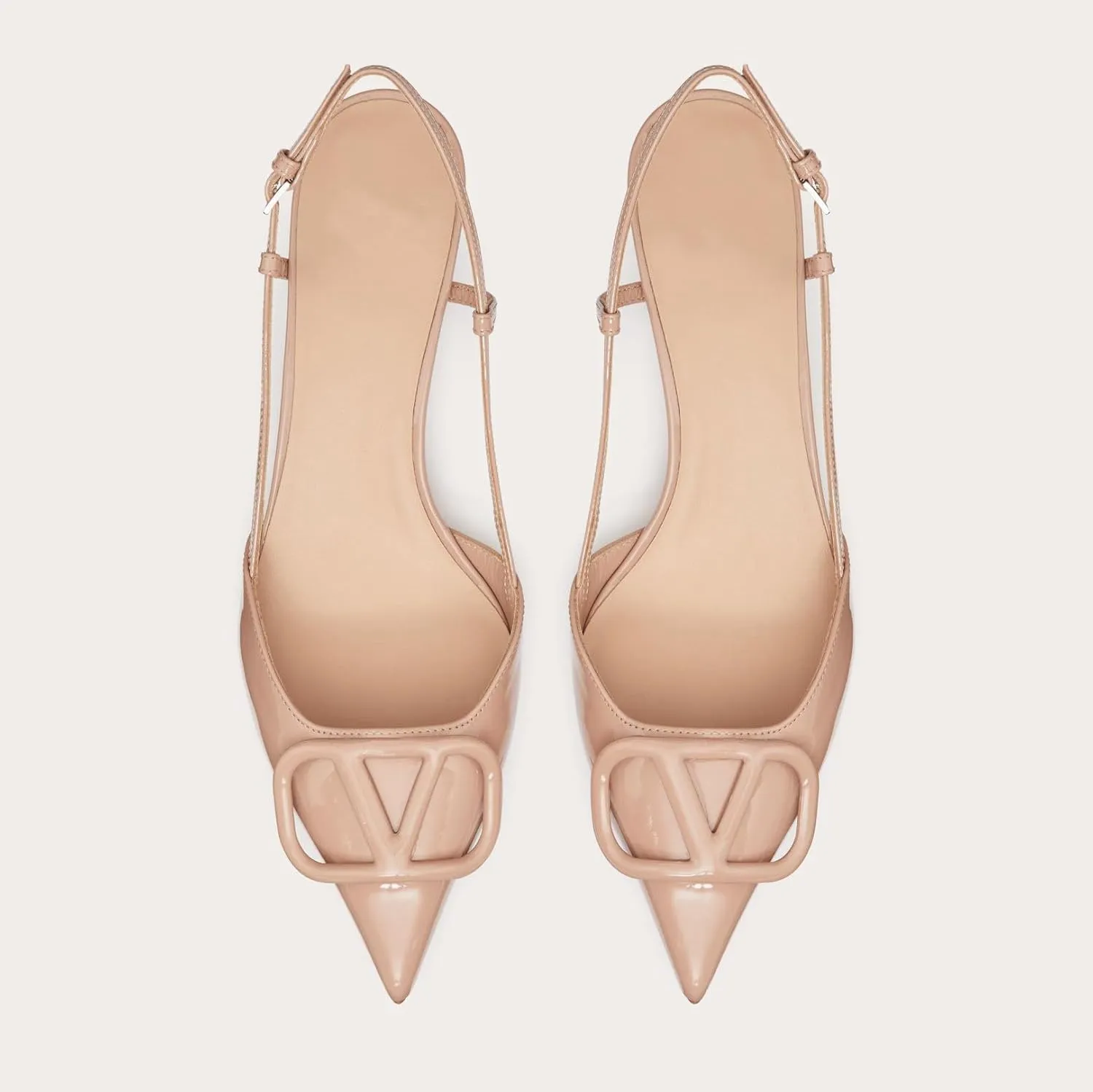 Slingback Kitten Heels for Women Patent Leather Pumps Pointed Toe Low Heeled Sandals Slip on Heels for Prom, Wedding, Party