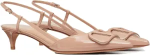 Slingback Kitten Heels for Women Patent Leather Pumps Pointed Toe Low Heeled Sandals Slip on Heels for Prom, Wedding, Party