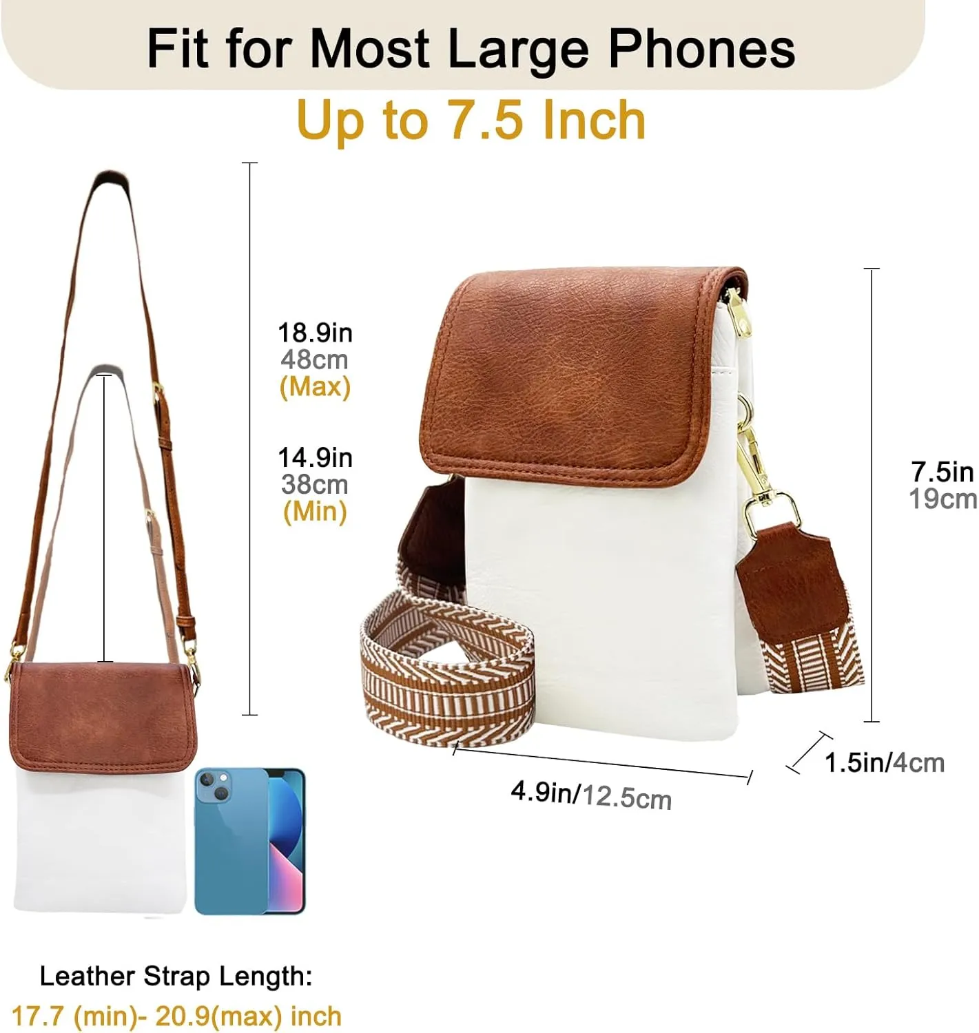 Small Crossbody Cell Phone Bags for Women Designer Girls Vegan Leather Cell Phone Purses with 2 Adjustable Straps