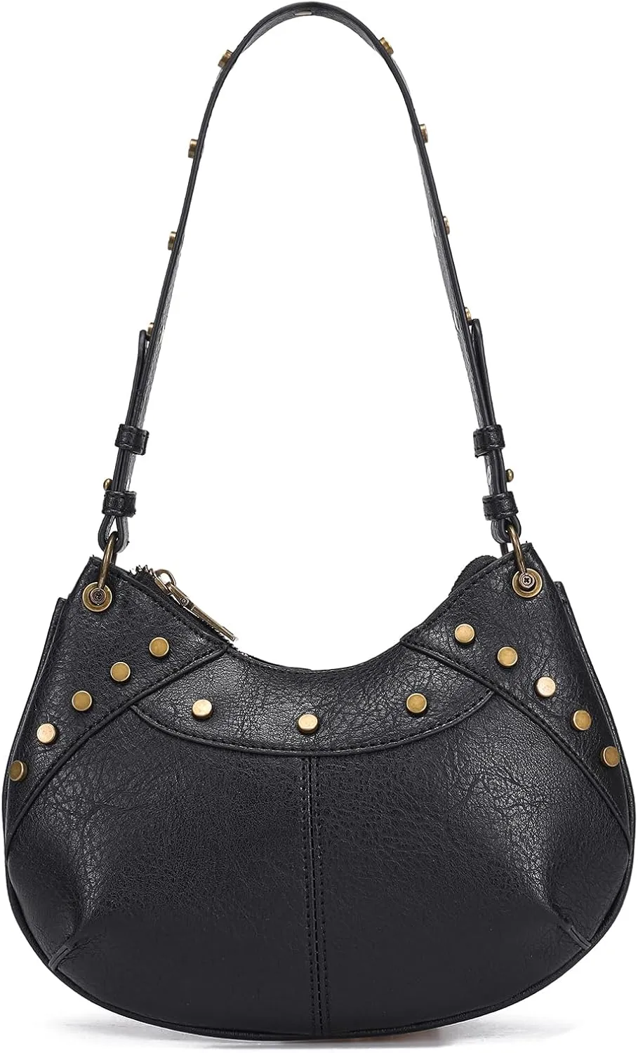 Small Shoulder Bag Crescent Y2k Vintage Purses for Women with Rivet Design