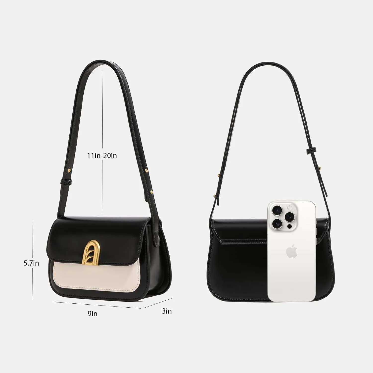 Small Shoulder Bag for Women, Adjustable Strap Leather Crossbody Purses - Clutch Tote Handbag Cute Hobo Bags Trendy Purse