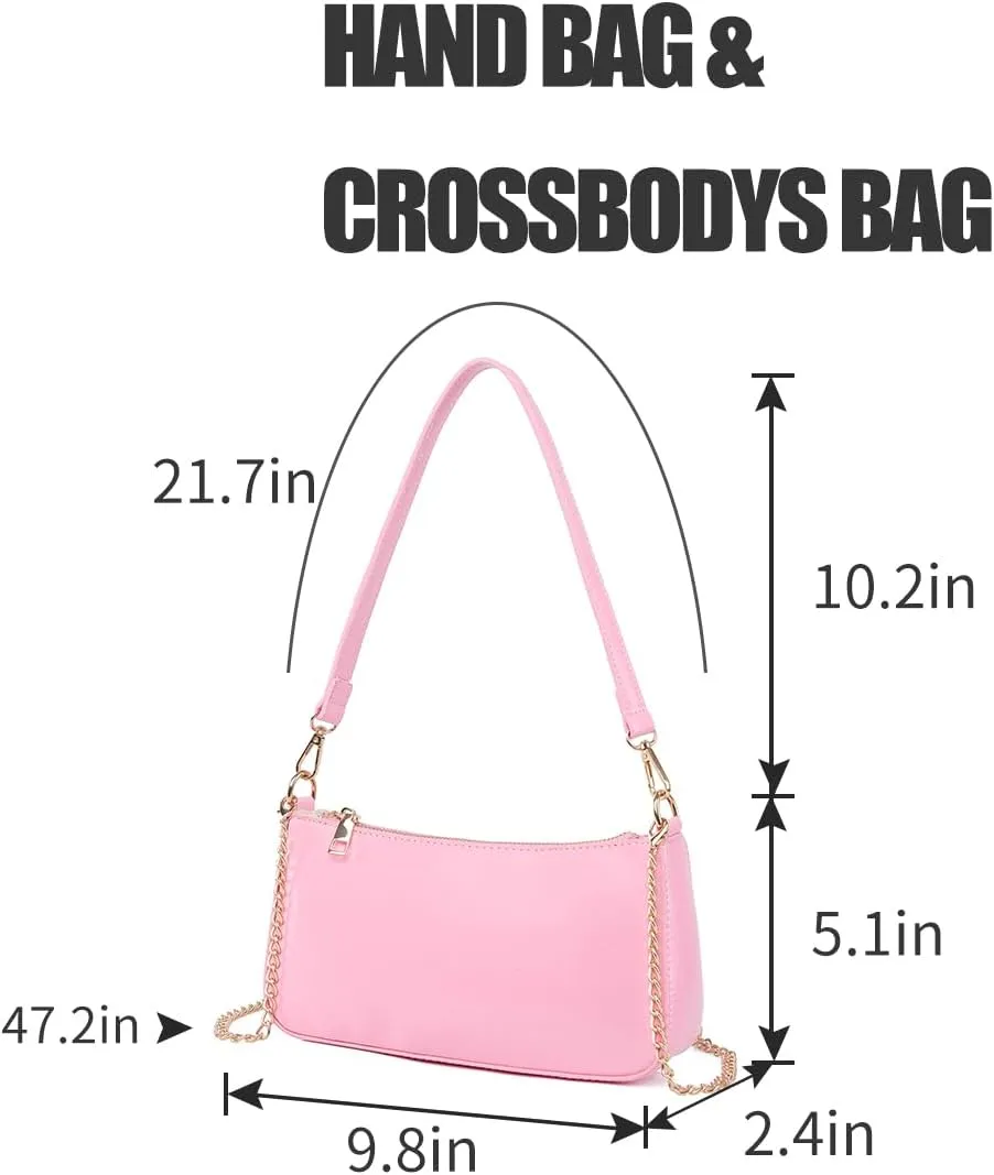 Small Shoulder Bag for Women Trendy Purse Retro Vegan Leather Hobo Purses Clutch Tote HandBags with Zipper Closure