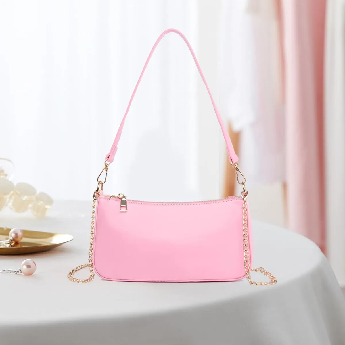 Small Shoulder Bag for Women Trendy Purse Retro Vegan Leather Hobo Purses Clutch Tote HandBags with Zipper Closure