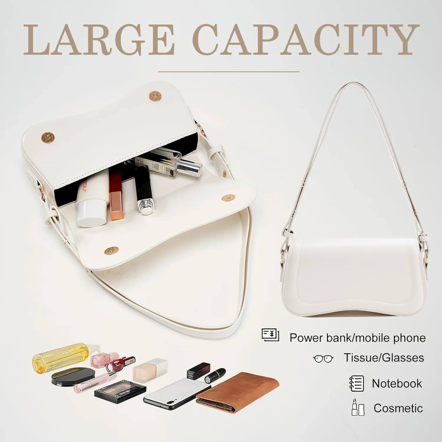 Small Shoulder Bags,Trendy Crossbody Purses for Women Waterproof Leather Handbags Clutch Tote Designer Bags black purse