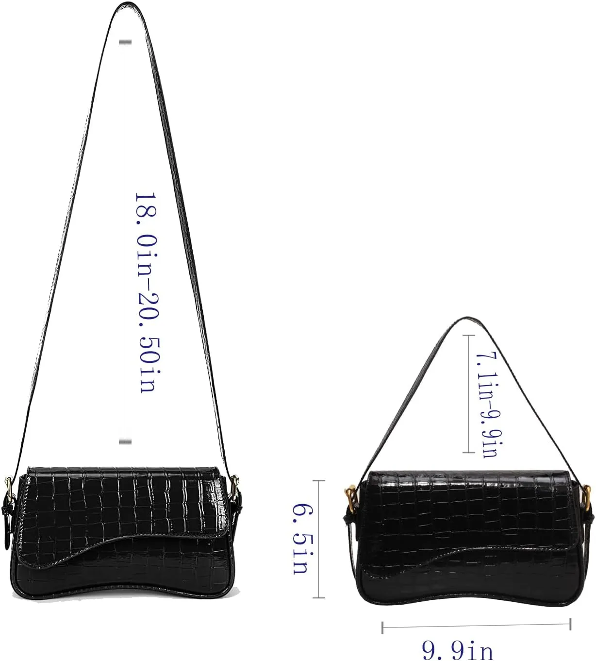 Small Shoulder Bags,Trendy Crossbody Purses for Women Waterproof Leather Handbags Clutch Tote Designer Bags black purse