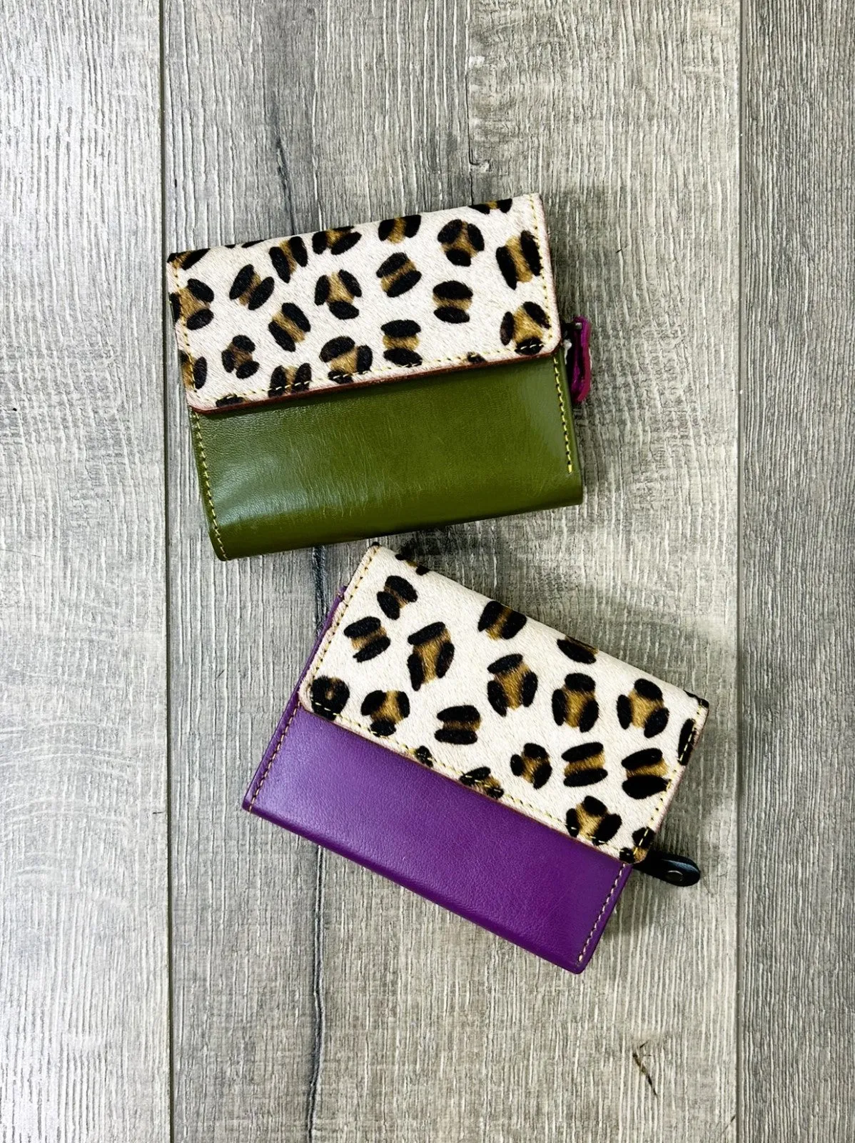 Small Square Multi and Fur Leather Purse