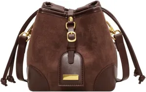 Small Suede Satchel Shoulder Bag Purse for Women Winter Fall Crossbody Bag Shoulder Bag Suede Tote Bag Handbag Bucket Bag