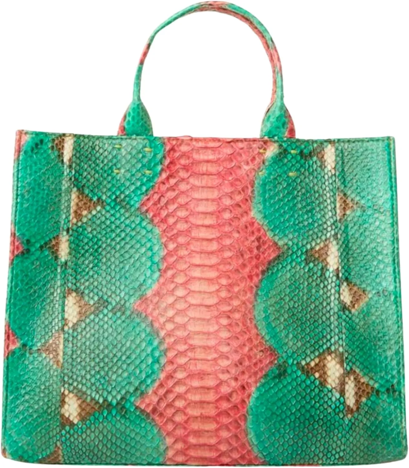 Snakeskin Large Tote Leather Handbag Gift for Mother