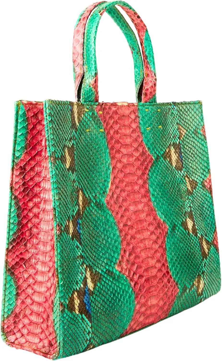 Snakeskin Large Tote Leather Handbag Gift for Mother